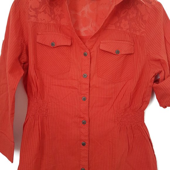 Joyce Leslie Orange Collar Top - Size S - Picture 4 of 8
